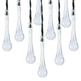Outdoor Solar String Lights 21 Feet 30 LEDs Water Drop Solar Powered Lights Waterproof Solar Fairy Lights Decorative Solar Powered Lights for Home Pat (Option: LEDStringCold)