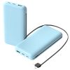 10000mAh Power Bank Portable Phone Charger External Battery Pack with LT & Type-C Double-ended Cable Type-C USB Cable Fit For IOSPhone 14 Android And