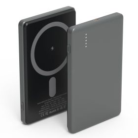 2 In 1 5000mAh 8MM Slim MagSafe Wireless Power Bank PD20W Magnetic Fast Charger Portable Phone Charger Fit for IOS Phone 15 14 13 12 Series And More (Option: PowerBankBlack)