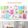 12/18 Pictures Frames Collage for Photos in 4" x 6" Glass Protection Display Wall Mounting Gallery Home Decor Kit