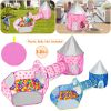 3 In 1 Child Crawl Tunnel Tent Kids Play Tent Ball Pit Set Foldable Children Play House Pop-up Kids Tent w/Storage Bag for Indoor Outdoor Travel Use