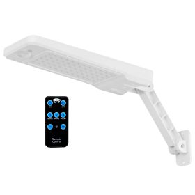 Solar Wall Light Outdoor 60LEDs PIR Motion Sensor Remote Control Wireless Lamps IP65 Waterproof Lighting for Garage Front Door Garden Pathway (Option: 60LEDSolarWallLightWhite)