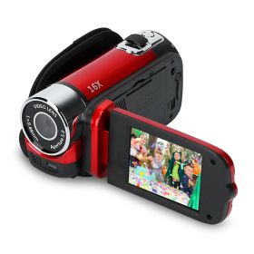 HD 1080P Digital Video Camcorder 2.7in 16X Zoom DV Camera 270otation Rechargeable Kid Camera w/Fill Light Selfie (Option: DigitalCamcorderRed)