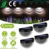 4Pcs Solar Fence Lights Outdoor Dusk To Dawn Sensor Decorative Deck Lamps IP65 Waterproof Wall Mount Gutter Lamps 6 LED Beads Per Light