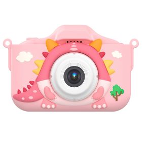 Dinosaur Kids Selfie Camera Cartoon Camera 48MP 1080P HD Digital Camera with Cartoon Case Card Reader 32G MMC Card for Boys Girls Aged 6+ Years Old (Option: KidsCameraPink)