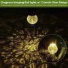 4Pack Solar Decorative Waterproof Garden Lanterns Outdoor Crystal Hanging Ball Lights Crackle Glass Ball Lights for Tree Patio Holiday Party
