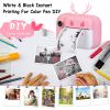 Kids Instant Print Camera 2.4in Digital Zero Ink Selfie Camera 1080P HD Video Recorder Toddler Camera with Dual Lens 3 Roll Print Papers Cute Stickers