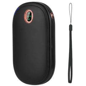 Rechargeable Hand Warmer Electric Hand Heater Portable Reusable Pocket Warmer Power Bank with Digital Display 2 Levels Double-sided Heating (Option: HandWarmerBlack)