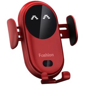 Smart Car Wireless Charger Auto Sensing Phone Holder 10W Qi Fast Charging Air Vent Mount Fit for iPhone 13/12/Pro Fit for Samsung S20/S10/S10+ (Option: WirelessChargerRed)
