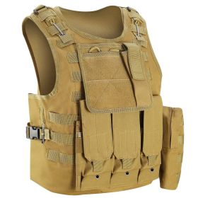 Adults Tactical Vest Military Airsoft Paintball Vest Camouflage Combat Vest for Hunting Army Fans CS War Game (Option: TacticalVestKhaki)
