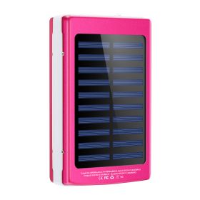 20000mAh Solar Power Bank 48W Emergency External Battery Pack 3A Dual USB Ports Water Resistant Outdoor Charger w/ Battery Indicators SOS LED Lights C (Option: 20000MahPBHPink)
