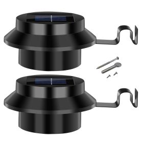 2Pcs Solar Powered Gutter Lights Outdoor IP65 Waterproof Dusk to Dawn Sensor Security Lamps Solar Wall Fence Yard Lamps (Option: 2PcsGutterLightBlack)