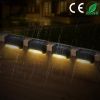 4Pcs Solar Powered LED Step Lights Outdoor IP55 Waterproof Dusk To Dawn Sensor Fence Lamps For Stairs Yard Railing