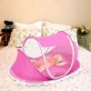 Foldable Baby Travel Bed Portable Infant Mosquito Net Tent Crib Cradle w/ Pillow Mattress Music Box for 0-3 Kids