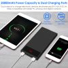 20000mAh Power Bank Ultra-thin External Battery Pack Phone Charger Dual USB Ports Flashlight Battery Remain Display