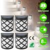 4Pack Solar Powered LED Fence Lights Water-Resistant Dusk To Dawn Sensor Fence Lamps Decorative Wall Lights For Deck, Patio, Stairs, Yard, Path, Drive