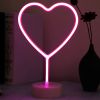 LED Neon Lights Decorative Lamps Neon Signs with Holder Base Night Lights for Home Decor Party Supplies 11 Shape Optional