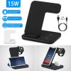 Wireless Charger 3 in 1 Charger Stand 15W Fast Charging Station Dock for iWatch Series 5/4/3/2/1 AirPods iPhone 11/11 Pro/Xs/X Max/XR/X/8/8Plus Samsun