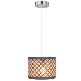 Crystal Pendant Lampshade Modern Chandelier Style Height Adjustable Ceiling Light Shade (Option: PendantLightDarkGrey)
