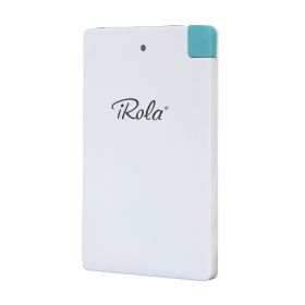 Credit Card Size Portable 1800MAH Power Bank (Option: GiftiRola1800CardPBWhite)