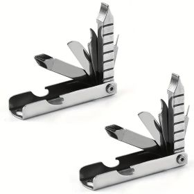 11-in-1 Stainless Steel Multi-Tool with Phone Stand, Folding Knife, Bottle Opener, Screwdriver (Quantity: 2pcs)