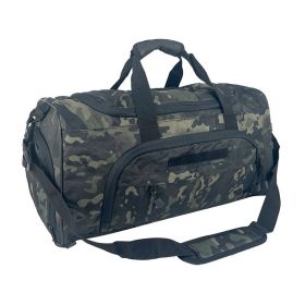 Work Out Lightweight Waterproof Sports Gym Bag for Women & Men (Color: Black Camo)
