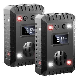 2 Pack Under Hood Ultrasonic Rodent Repeller Rodent Chaser for Vehicle Indoor Mouse Wildcat Control with 3 Power Supplies Strobe Light Alarm Sound for (Color: Black, size: One size)