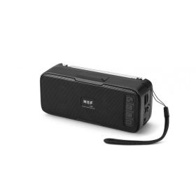 Solar Charge Energy Outdoor Flash Light Portable Bluetooth Speaker HFU43 for Phone, Device, Music, USB (Color: Black)