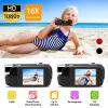 HD 1080P Digital Video Camcorder 2.7in 16X Zoom DV Camera 270otation Rechargeable Kid Camera w/Fill Light Selfie