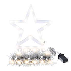 Christmas Hanging Waterfall String Light with Topper Star IP65 Waterproof Outdoor Plug In Fairy Waterfall Tree Light with 8 Lighting Modes Timer Memor (Option: StringLightPlugWarm)