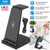 3-in-1 Wireless Qi Enabled Charger Dock 15W Fast Charging Station For iPhone Apple iWatch Series 6/5/4/3/2/1 AirPods 2 AirPods Pro Fit For iPhone Xs M