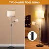 67.32In Mother Daughter Floor Lamp with Linen Shade 3200K Brightness 360djustable Reading Light Modern Decoration Standing Lamp for Living Room Bed