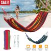 Double Hammock 2 Person Canvas Hanging Hammock Swing¥d with Carrying Bag Hold 330LBS for Camping Travel Beach