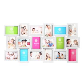 12/18 Pictures Frames Collage for Photos in 4" x 6" Glass Protection Display Wall Mounting Gallery Home Decor Kit (Option: PhotoFrameCollage18PWhite)