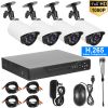 FHD 1080P 4CH Home Security Camera System Night Vision H.265 DVR IP66 Waterproof