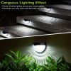 4Pcs Solar Fence Lights Outdoor Dusk To Dawn Sensor Decorative Deck Lamps IP65 Waterproof Wall Mount Gutter Lamps 6 LED Beads Per Light