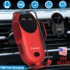 Smart Car Wireless Charger Auto Sensing Phone Holder 10W Qi Fast Charging Air Vent Mount Fit for iPhone 13/12/Pro Fit for Samsung S20/S10/S10+