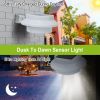 2Pcs Solar Powered Gutter Lights Outdoor IP65 Waterproof Dusk to Dawn Sensor Security Lamps Solar Wall Fence Yard Lamps