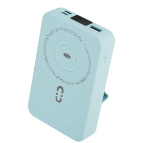 3 In 1 10000mAh MagSafe Fast Charging Power Bank PD20W Portable Charger with 2 Built In Cables Stand Fit for IOS Phone 16 15 13 Series And More (Option: PowerBankSkyBlue)