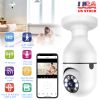 E27 WiFi Bulb Camera 1080P FHD WiFi IP Pan Tilt Security Surveillance Camera with Two-Way Audio Night Vision Motion Detection Function APP Control