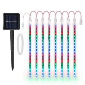 Solar Powered Meteor Shower String Lights 9.84FT Falling Raindrop Tube Lamp Water Resistant Decorative Lights For Tree Home Garden Parties (Option: SolarMeteorTubeStringLight)