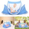 Foldable Baby Travel Bed Portable Infant Mosquito Net Tent Crib Cradle w/ Pillow Mattress Music Box for 0-3 Kids