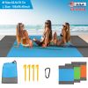 82.6x78.7in Sand Proof Picnic Blanket Water Resistant Foldable Camping Beach Mat w/ 4 Anchors 1 Carry Bag For 2-3 People