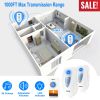 1000FT Wireless Doorbell 38 Chimes Battery Operated Door Bell Transmitter Plug In Receivers