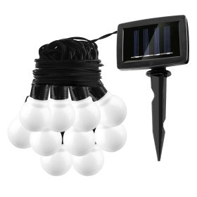 10LED Solar String Bulb Fairy Light Outdoor String Lamps Garden Xmas Decor Lamp (Option: LEDSolarBallStingLightWhite)