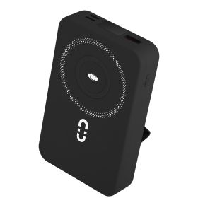 3 In 1 10000mAh MagSafe Fast Charging Power Bank PD20W Portable Charger with 2 Built In Cables Stand Fit for IOS Phone 16 15 13 Series And More (Option: PowerBankBlack)