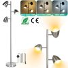 Black Tree Standing Floor Lamp Metal 3 Color Temperature Reading LED Bulb Light 360 Degree Adjustable Individual Separate Switch Living Room Bedroom O