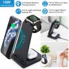 3-in-1 Wireless Qi Enabled Charger Dock 15W Fast Charging Station For iPhone Apple iWatch Series 6/5/4/3/2/1 AirPods 2 AirPods Pro Fit For iPhone Xs M
