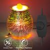 3D Fireworks Glass Wax Warmer Electric Wax Burner For Heating Fragrant Candle Aroma Decorative Night Lamp